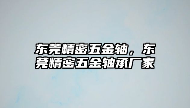 東莞精密五金軸，東莞精密五金軸承廠家