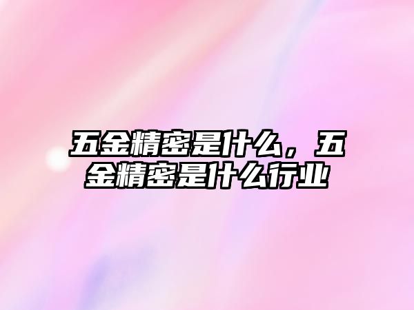 五金精密是什么，五金精密是什么行業(yè)