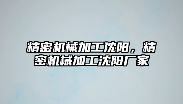 精密機械加工沈陽，精密機械加工沈陽廠家