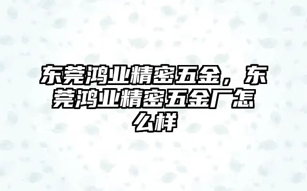 東莞鴻業(yè)精密五金，東莞鴻業(yè)精密五金廠怎么樣