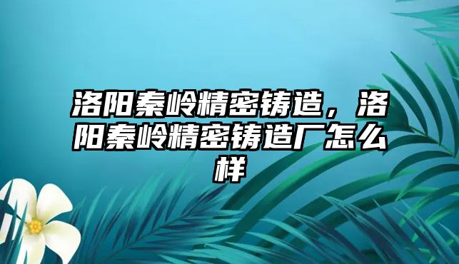 洛陽秦嶺精密鑄造，洛陽秦嶺精密鑄造廠怎么樣