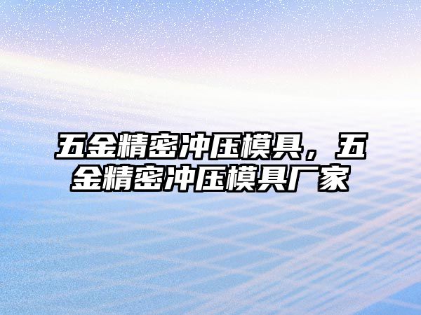 五金精密沖壓模具，五金精密沖壓模具廠家