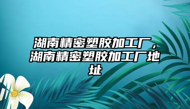 湖南精密塑膠加工廠，湖南精密塑膠加工廠地址