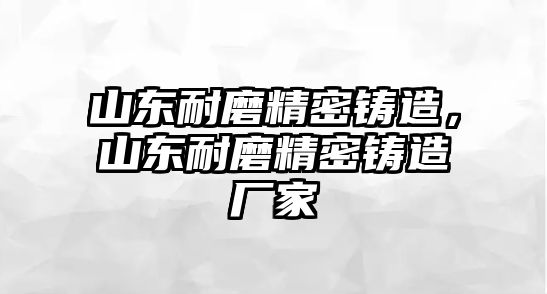 山東耐磨精密鑄造，山東耐磨精密鑄造廠家