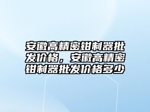 安徽高精密鉗制器批發(fā)價格，安徽高精密鉗制器批發(fā)價格多少