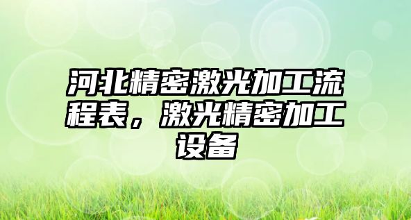 河北精密激光加工流程表，激光精密加工設備