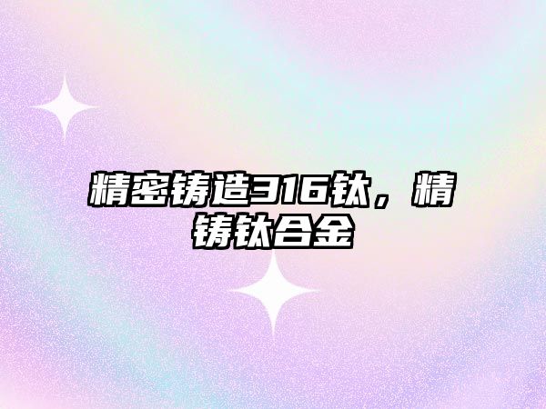 精密鑄造316鈦，精鑄鈦合金