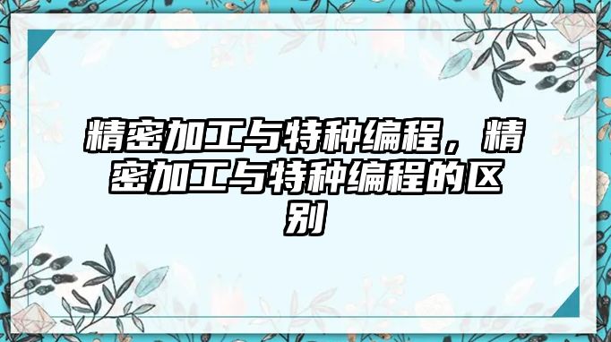 精密加工與特種編程，精密加工與特種編程的區(qū)別