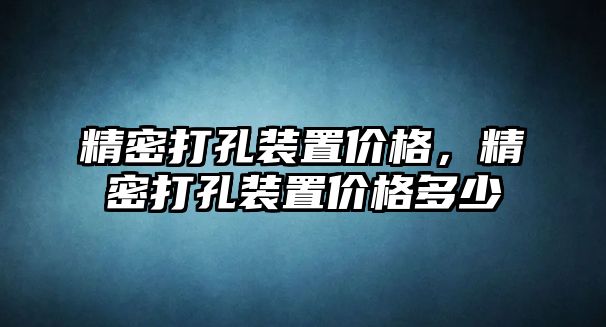 精密打孔裝置價格，精密打孔裝置價格多少