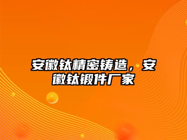 安徽鈦精密鑄造，安徽鈦鍛件廠家