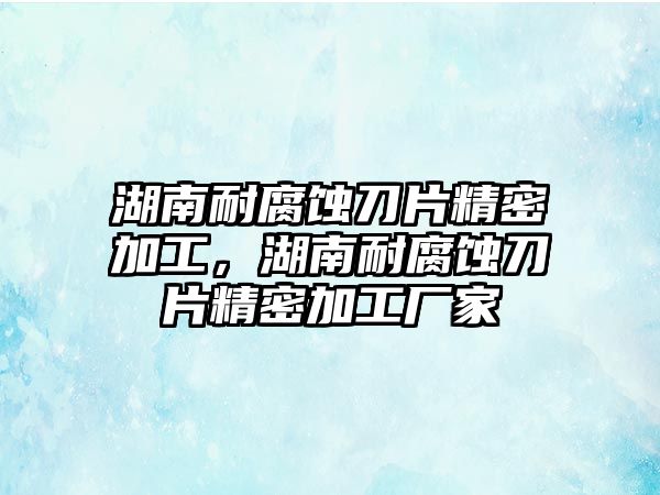 湖南耐腐蝕刀片精密加工，湖南耐腐蝕刀片精密加工廠家