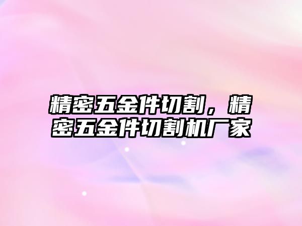 精密五金件切割，精密五金件切割機(jī)廠家