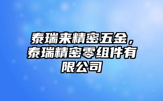 泰瑞來精密五金，泰瑞精密零組件有限公司