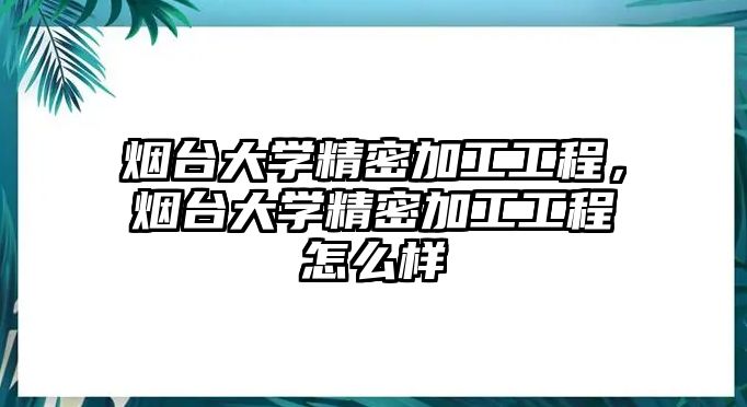 煙臺(tái)大學(xué)精密加工工程，煙臺(tái)大學(xué)精密加工工程怎么樣