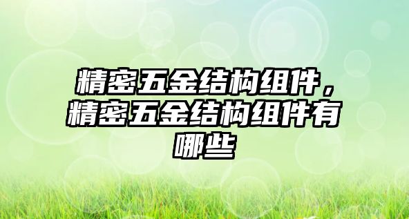 精密五金結構組件，精密五金結構組件有哪些