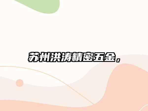 蘇州洪濤精密五金，