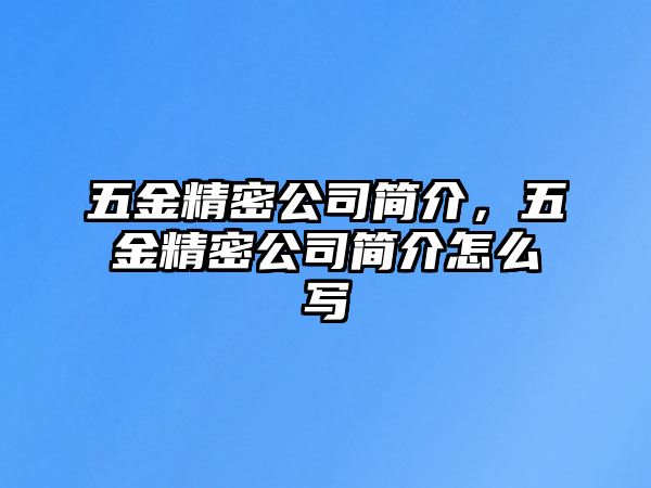 五金精密公司簡介，五金精密公司簡介怎么寫