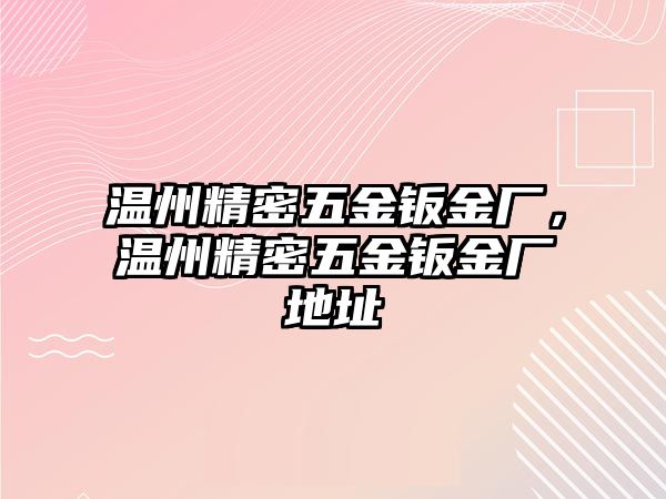 溫州精密五金鈑金廠，溫州精密五金鈑金廠地址