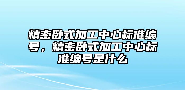 精密臥式加工中心標(biāo)準(zhǔn)編號(hào)，精密臥式加工中心標(biāo)準(zhǔn)編號(hào)是什么