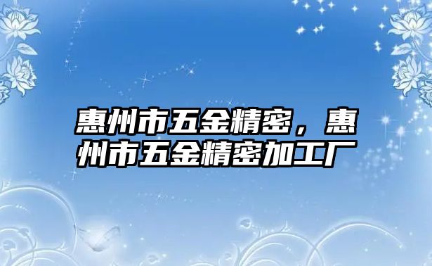 惠州市五金精密，惠州市五金精密加工廠