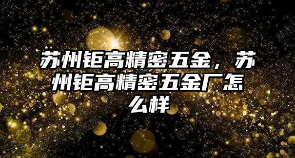 蘇州鉅高精密五金，蘇州鉅高精密五金廠怎么樣