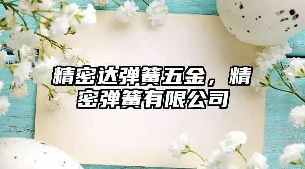 精密達彈簧五金，精密彈簧有限公司