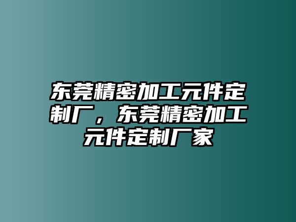 東莞精密加工元件定制廠，東莞精密加工元件定制廠家