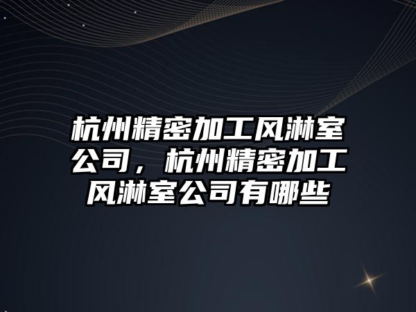 杭州精密加工風(fēng)淋室公司，杭州精密加工風(fēng)淋室公司有哪些