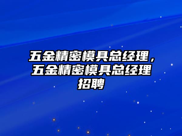 五金精密模具總經(jīng)理，五金精密模具總經(jīng)理招聘