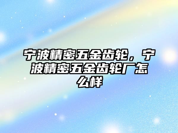 寧波精密五金齒輪，寧波精密五金齒輪廠怎么樣