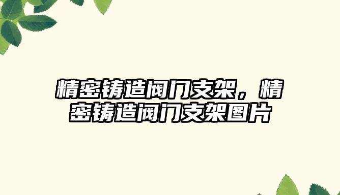 精密鑄造閥門支架，精密鑄造閥門支架圖片