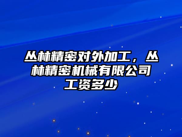 叢林精密對外加工，叢林精密機械有限公司工資多少