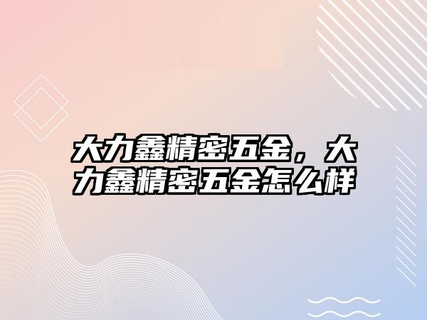 大力鑫精密五金，大力鑫精密五金怎么樣