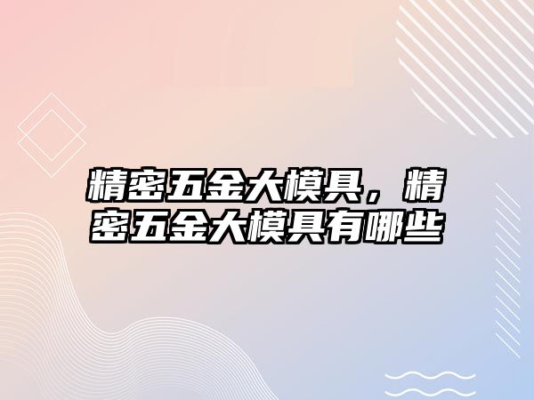 精密五金大模具，精密五金大模具有哪些