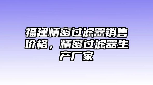 福建精密過濾器銷售價格，精密過濾器生產(chǎn)廠家