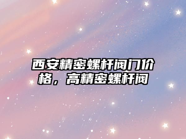 西安精密螺桿閥門價(jià)格，高精密螺桿閥