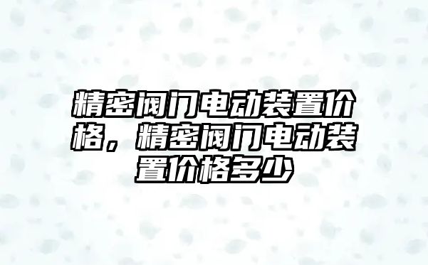 精密閥門電動裝置價格，精密閥門電動裝置價格多少