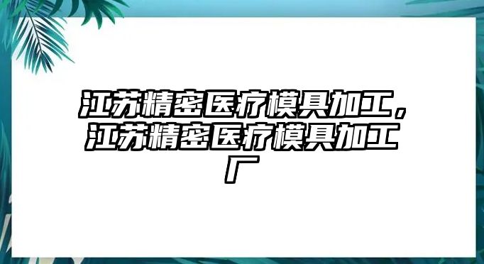 江蘇精密醫(yī)療模具加工，江蘇精密醫(yī)療模具加工廠