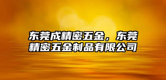 東莞成精密五金，東莞精密五金制品有限公司