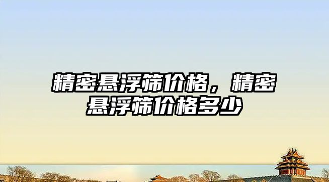 精密懸浮篩價格，精密懸浮篩價格多少