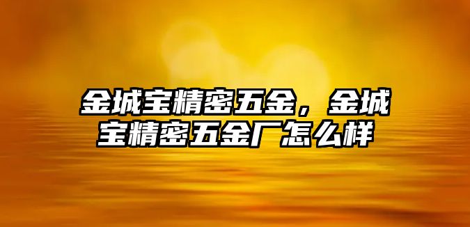 金城寶精密五金，金城寶精密五金廠怎么樣