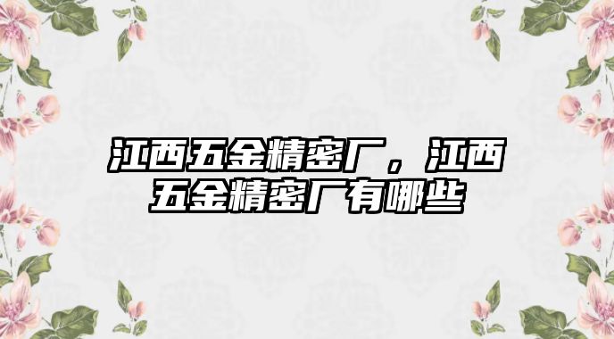 江西五金精密廠，江西五金精密廠有哪些