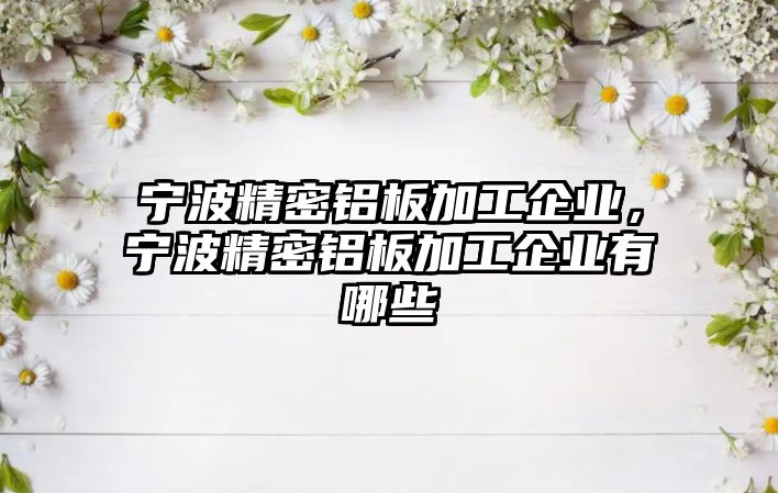 寧波精密鋁板加工企業(yè)，寧波精密鋁板加工企業(yè)有哪些