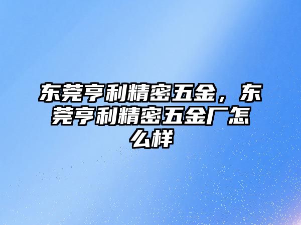 東莞亨利精密五金，東莞亨利精密五金廠怎么樣