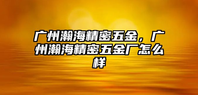 廣州瀚海精密五金，廣州瀚海精密五金廠怎么樣