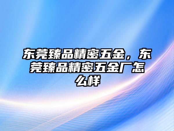 東莞臻品精密五金，東莞臻品精密五金廠怎么樣