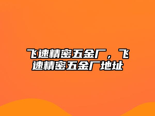 飛速精密五金廠，飛速精密五金廠地址