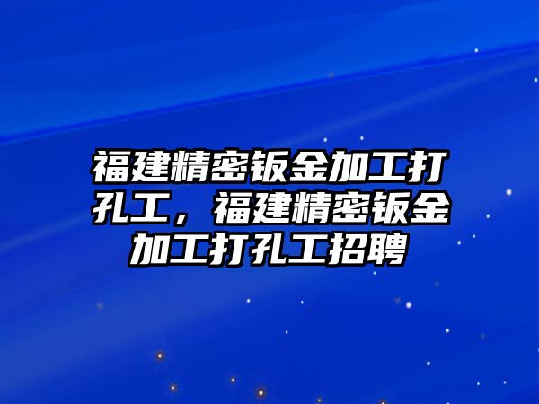 福建精密鈑金加工打孔工，福建精密鈑金加工打孔工招聘