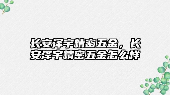 長安澤宇精密五金，長安澤宇精密五金怎么樣