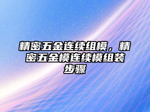 精密五金連續(xù)組模，精密五金模連續(xù)模組裝步驟